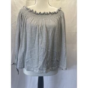 Poof Apparel Women’s 1X Blouse with 3/4 Sleeves Elastic Neckline Peasant Boho